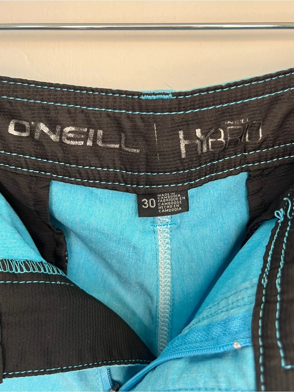 O'Neill Hybrid Shorts Mens 30 Teal Aqua Blue Boardshorts Amphibious Quick Dry